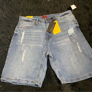 Blue Distressed Jean Shorts‎ with Light Wash by Truth Substance Common Sense NWT